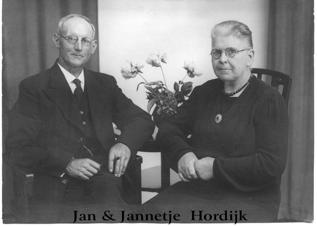 Jan Hordijk (1882 - 1952) en Jannetje Valstar (1886 - 1968)